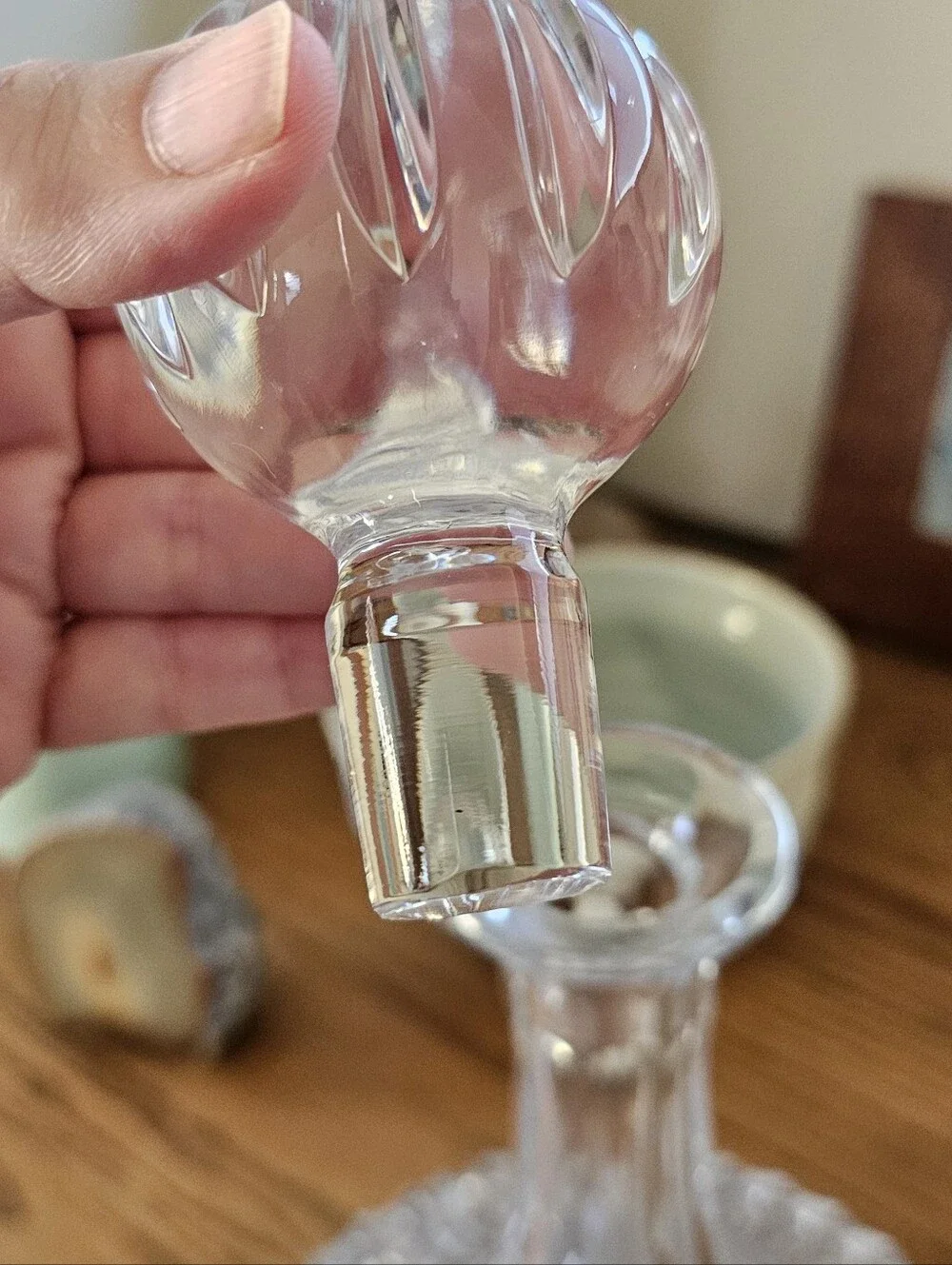 Like New Crystal Ship Decanter with Stopper - Clear